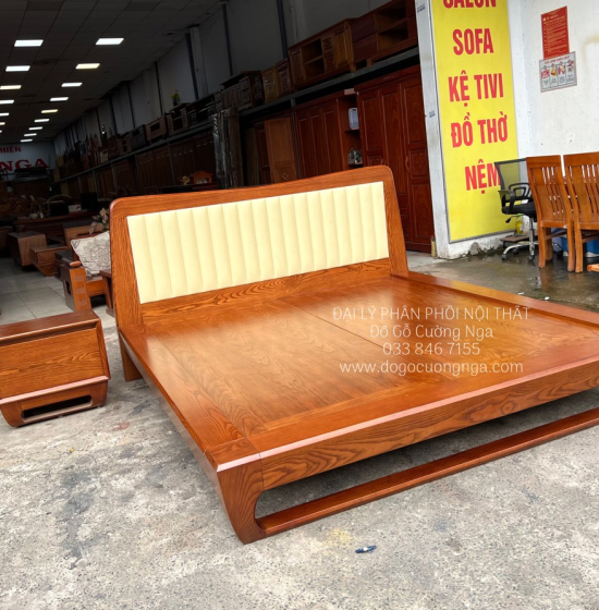Giường Ngủ Gỗ Sồi Nga Kiểu Nhật Chân Quỳ Đẹp Hiện Đại 