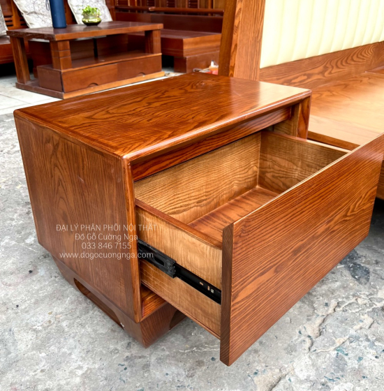 Tủ Đầu Giường Gỗ Sồi Nga Kiểu Nhật Hiện Đại 