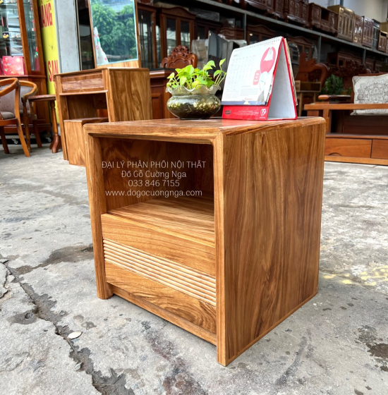 Tủ táp đầu giường gỗ hương xám hiện đại