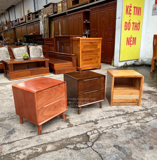 Tủ Táp Đầu Giường Gỗ Xoan Đào Hiện Đại Kiểu Hàn Quốc 