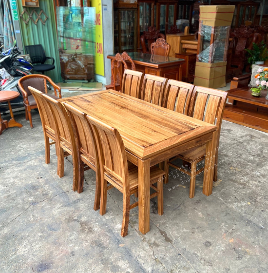 Bàn Ăn Gỗ Hương Xám 8 Ghế Đẹp Hiện Đại 