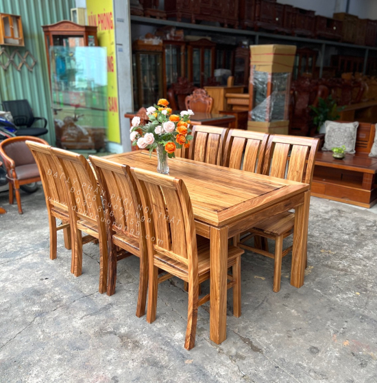 Bàn Ăn Gỗ Hương Xám 8 Ghế Đẹp Hiện Đại 