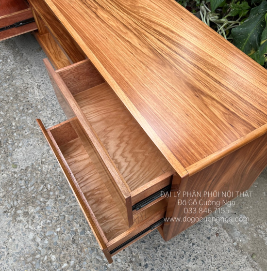 Kệ Tivi Gỗ Hương Xám Chân Vát - Hiện Đại KG 022