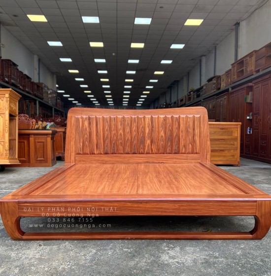 Giường Ngủ Kiểu Nhật Chân Quỳ Gỗ Cẩm Cao Cấp 