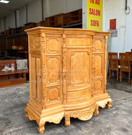 Tủ Thờ Gỗ Gõ Đỏ Bụng Phệ 1m54 Cao Cấp TT 12.1