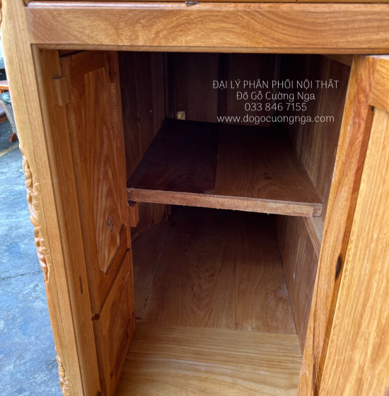 Tủ Thờ Gỗ Gõ Đỏ Cao Cấp 1m75 Bụng Phệ TT 12.3