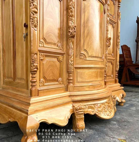 Tủ Thờ Gỗ Gõ Đỏ Bụng Phệ 1m54 Cao Cấp TT 12.1