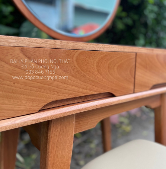 Bàn Trang Điểm Gỗ Gõ Đỏ 80cm Kiểu Hàn Quốc TĐ 18.6