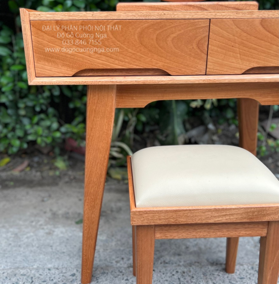 Bàn Trang Điểm Gỗ Gõ Đỏ 80cm Kiểu Hàn Quốc TĐ 18.6