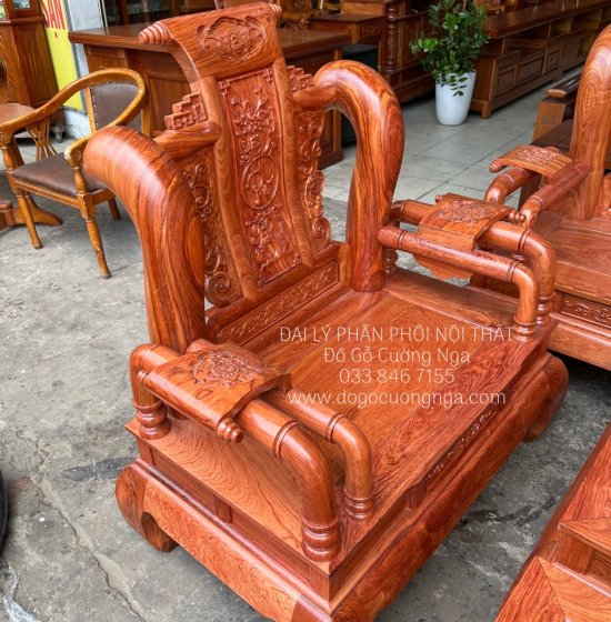 Salon Gỗ Hương Đá  Tần Thủy Hoàng Tay 12 Cao cấp 