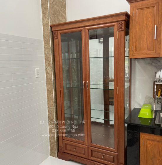 Tủ Rượu Trang Trí Gỗ Xoan Đào Hiện Đại TG 14.11