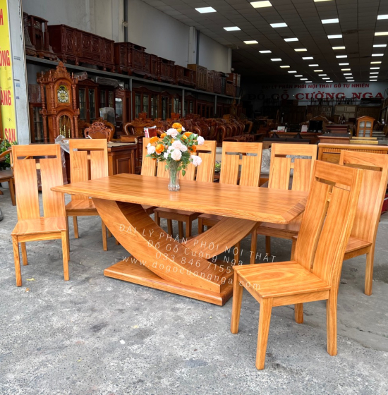 Bàn Ăn Gỗ Gõ Đỏ 8 Ghế Cao Cấp BG 11-18