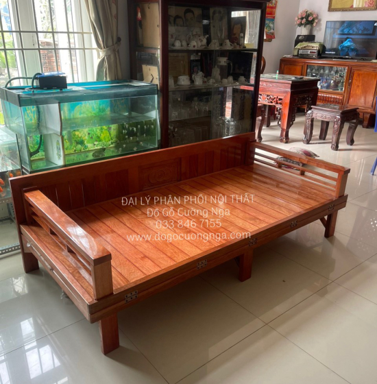 Giường gấp gỗ sồi - ghế mở thành giường hiện đại 