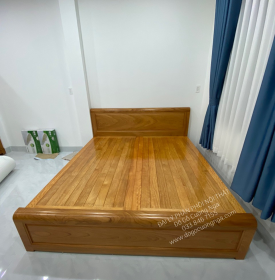 Giường Ngủ Gỗ Gõ Đỏ Mẫu Bắt Chỉ Hiện Đại - Phản Thưa 