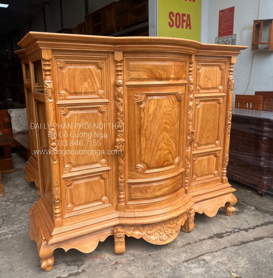Tủ Thờ Gỗ Gõ Đỏ Cao Cấp 1m75 Bụng Phệ TT 12.3