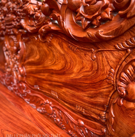Bộ Salon Gỗ Hương Đá Chạm Hoàng Gia Tay 12 Cao Cấp 
