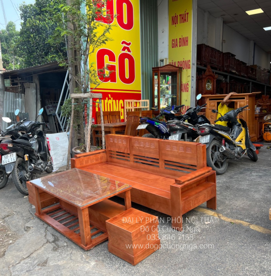 Ghế Sofa Gỗ Sồi Nga Văng Trứng Nhỏ Gọn Màu Xoan 