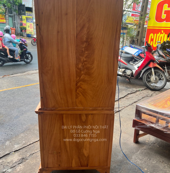Tủ rượu gỗ gõ đỏ góc 60 cao cấp TG 011