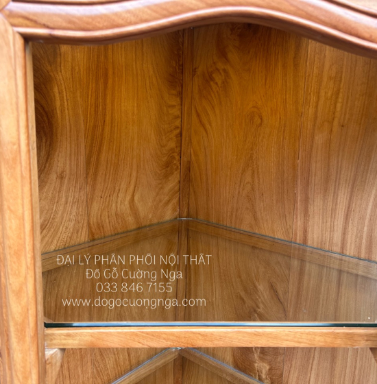 Tủ rượu gỗ gõ đỏ góc 60 cao cấp TG 011