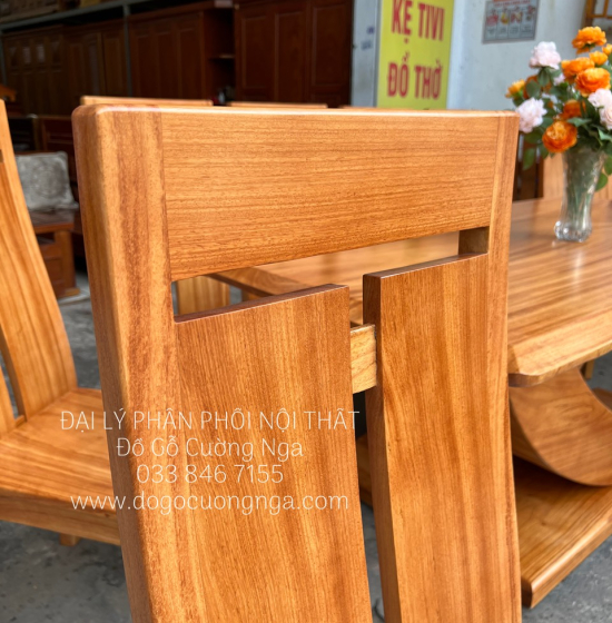 Bàn Ăn Gỗ Gõ Đỏ 8 Ghế Cao Cấp BG 11-18