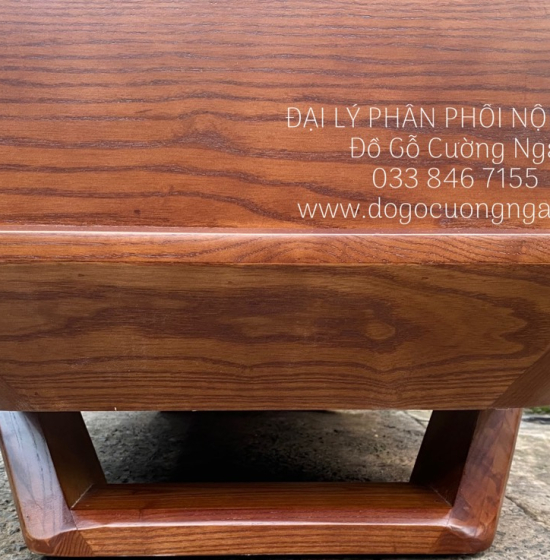 Bộ Ghế Sofa Gỗ Sồi Nga Lau Màu Óc Chó 2 Văng Thuyền 