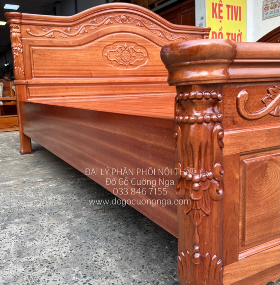 Giường Ngủ Gỗ Xoan Đào Vạt Phản Đẹp Sang Trọng 