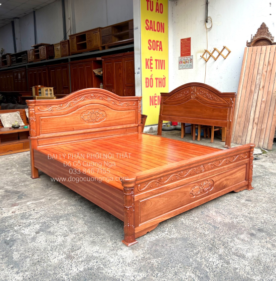 Giường Ngủ Gỗ Xoan Đào Vạt Phản Đẹp Sang Trọng 