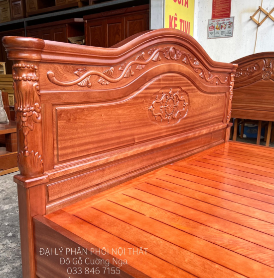 Giường Ngủ Gỗ Xoan Đào Vạt Phản Đẹp Sang Trọng 