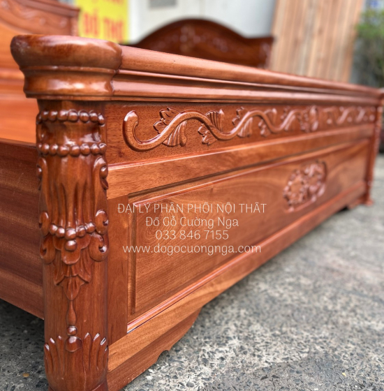 Giường Ngủ Gỗ Xoan Đào Phản Liền Sang Trọng 