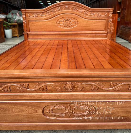 Giường Ngủ Gỗ Xoan Đào Vạt Phản Đẹp Sang Trọng 