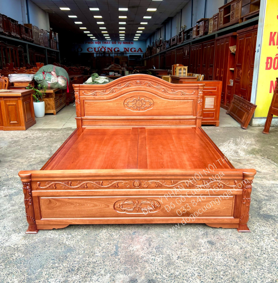 Giường Ngủ Gỗ Xoan Đào Phản Liền Sang Trọng 