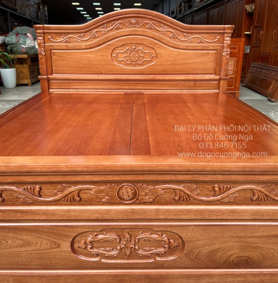 Giường Ngủ Gỗ Xoan Đào Phản Liền Sang Trọng 