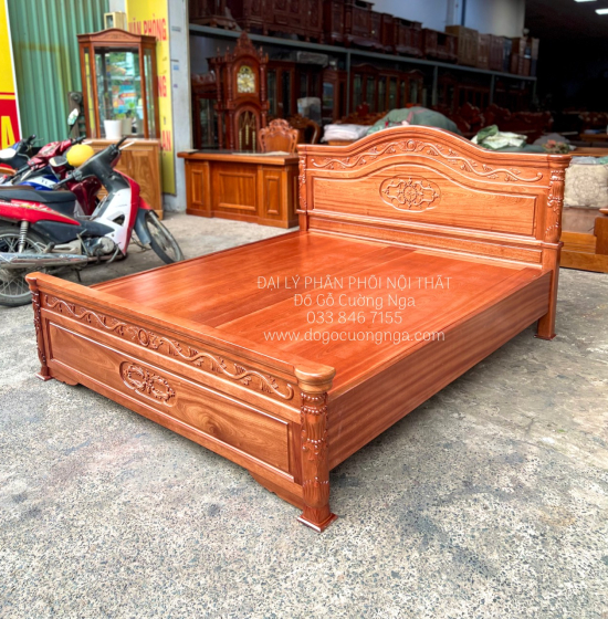 Giường Ngủ Gỗ Xoan Đào Phản Liền Sang Trọng 