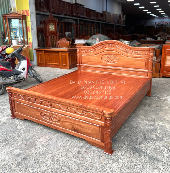 Giường Ngủ Gỗ Xoan Đào Phản Liền Sang Trọng 