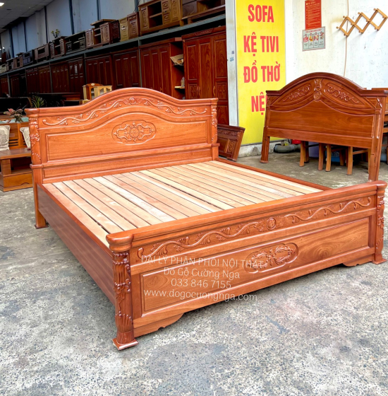 Giường Ngủ Gỗ Xoan Đào Cao Cấp - Vạt Lan 