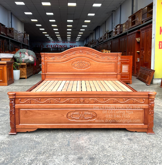 Giường Ngủ Gỗ Xoan Đào Cao Cấp - Vạt Lan 