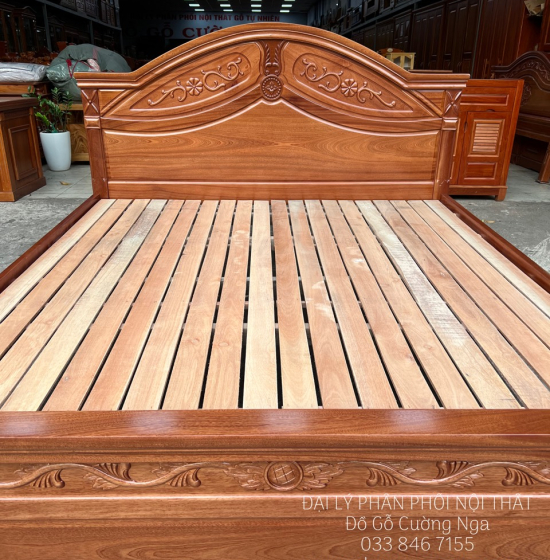 Giường Ngủ Gỗ Xoan Đào Tân Cổ Đẹp Giá Rẻ - Vạt Lan 