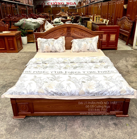 Giường Ngủ Gỗ Xoan Đào Tân Cổ Đẹp Giá Rẻ - Vạt Lan 