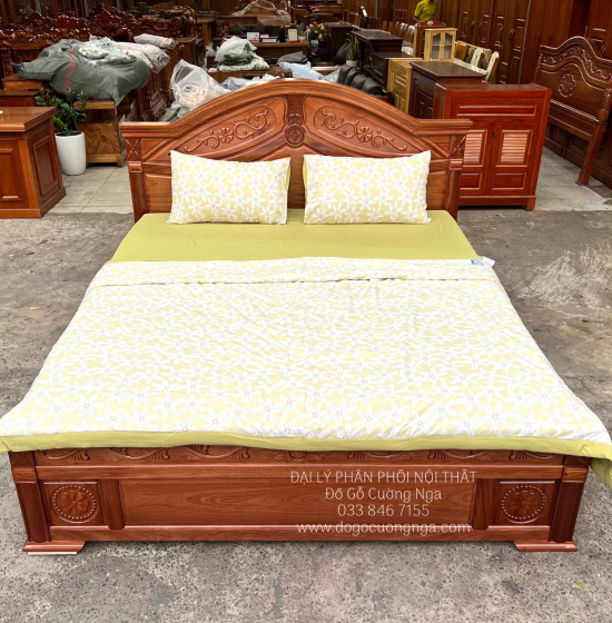 Giương Ngủ Gỗ Xoan Đào Cao Cấp Phản Liền GX 06