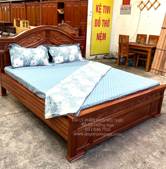 Giương Ngủ Gỗ Xoan Đào Cao Cấp Phản Liền GX 06