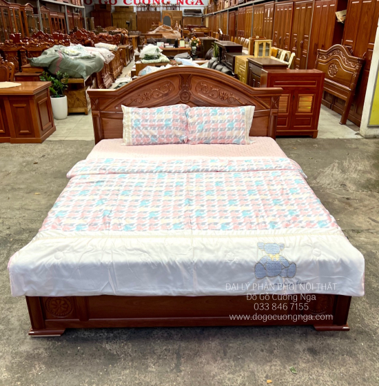 Giường Ngủ Gỗ Xoan Đào Hoa Dây Cao Cấp - Phản Thưa 