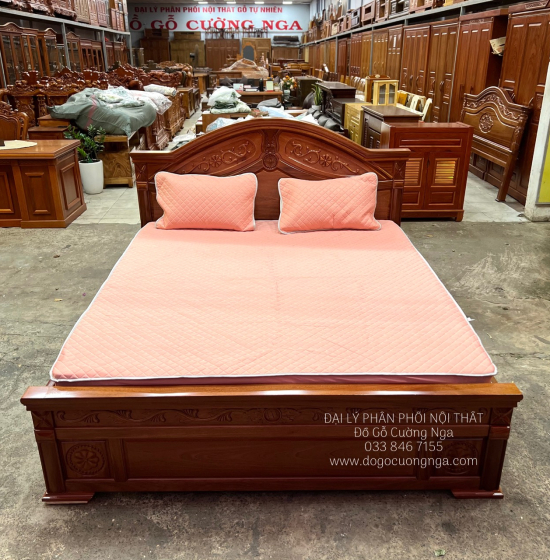 Giường Ngủ Gỗ Xoan Đào Hoa Dây Cao Cấp - Phản Thưa 