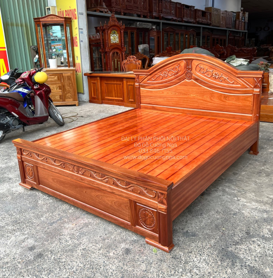 Giường Ngủ Gỗ Xoan Đào Hoa Dây Cao Cấp - Phản Thưa 