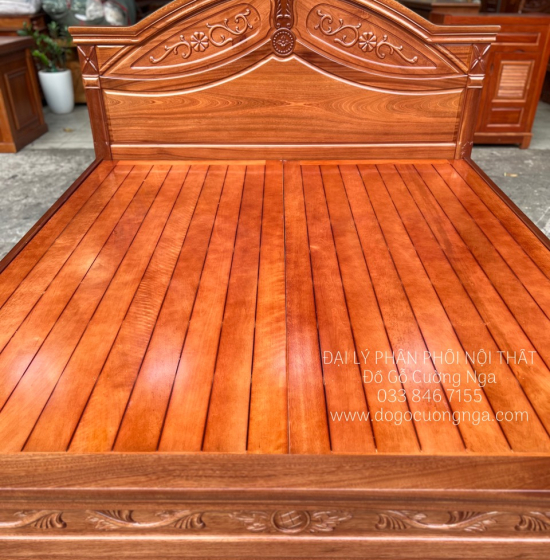 Giường Ngủ Gỗ Xoan Đào Hoa Dây Cao Cấp - Phản Thưa 