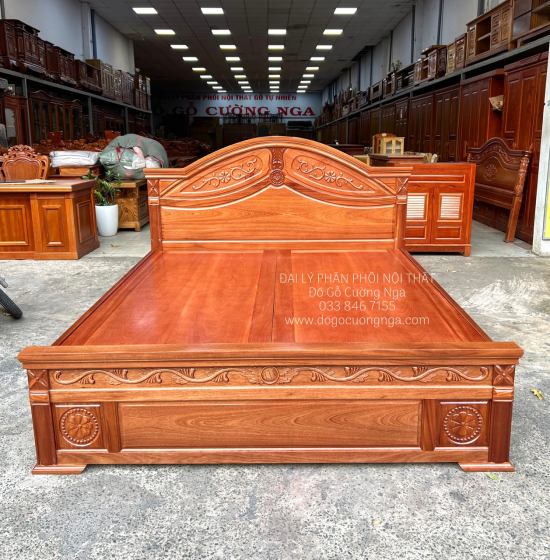 Giương Ngủ Gỗ Xoan Đào Cao Cấp Phản Liền GX 06