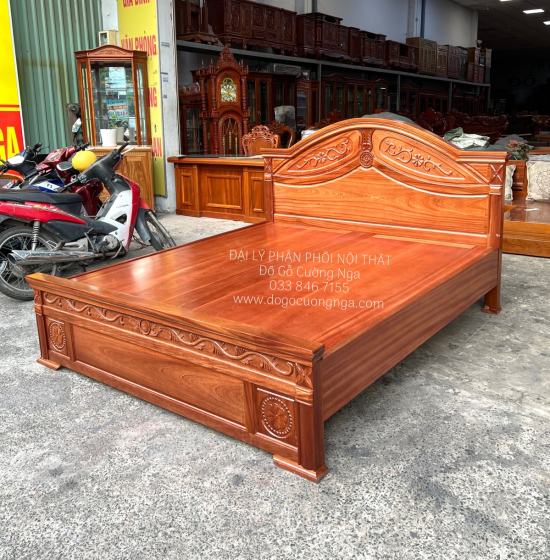 Giương Ngủ Gỗ Xoan Đào Cao Cấp Phản Liền GX 06