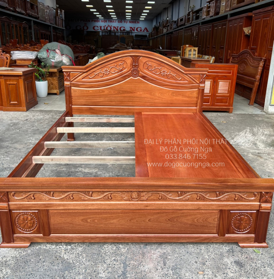 Giương Ngủ Gỗ Xoan Đào Cao Cấp Phản Liền GX 06