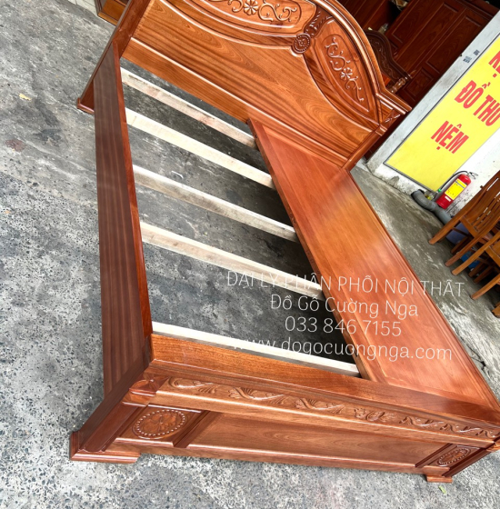 Giương Ngủ Gỗ Xoan Đào Cao Cấp Phản Liền GX 06