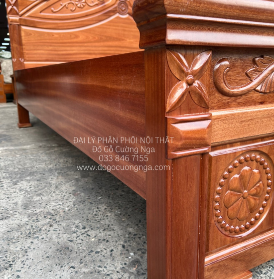 Giương Ngủ Gỗ Xoan Đào Cao Cấp Phản Liền GX 06