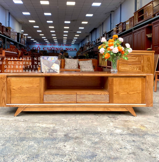 Kệ Tivi Gỗ Sồi Nga Lau Màu Hương KG 16.5